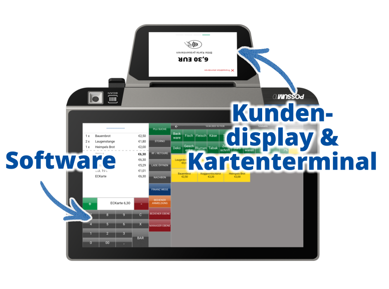 All in One Kassensystem POSSUM10 Drucker EC Gerät