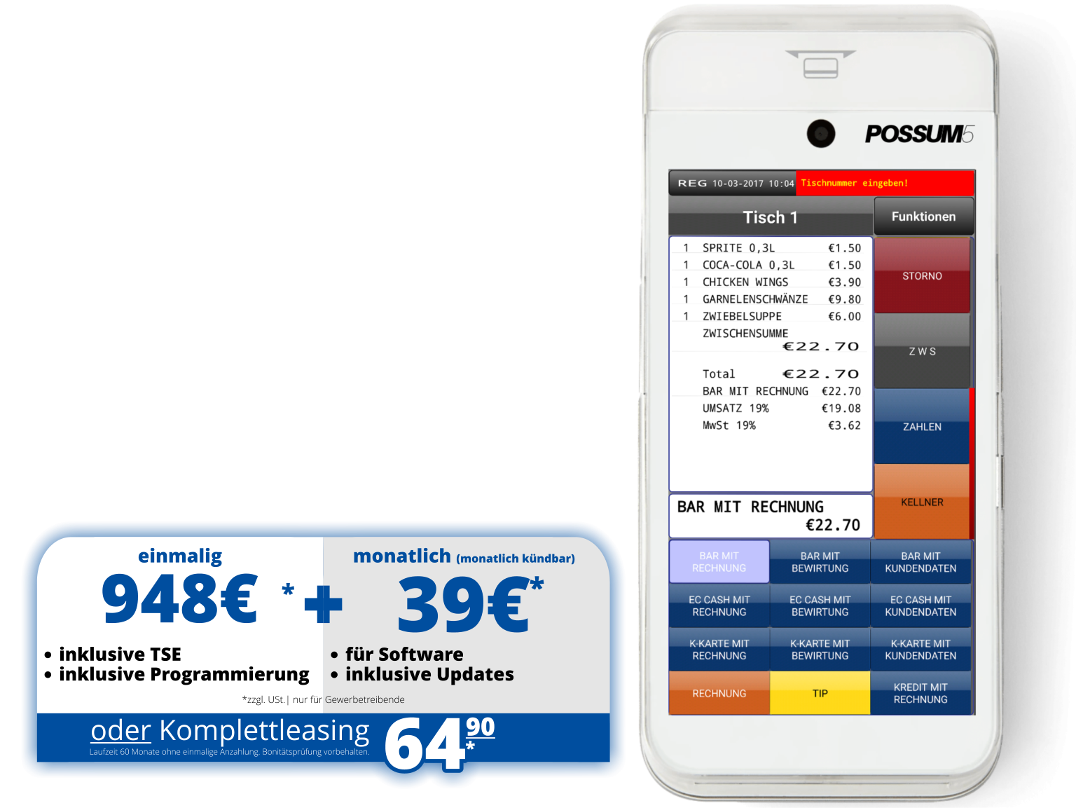 POSSUM5 Kassensystem Banner Bild mit Preis